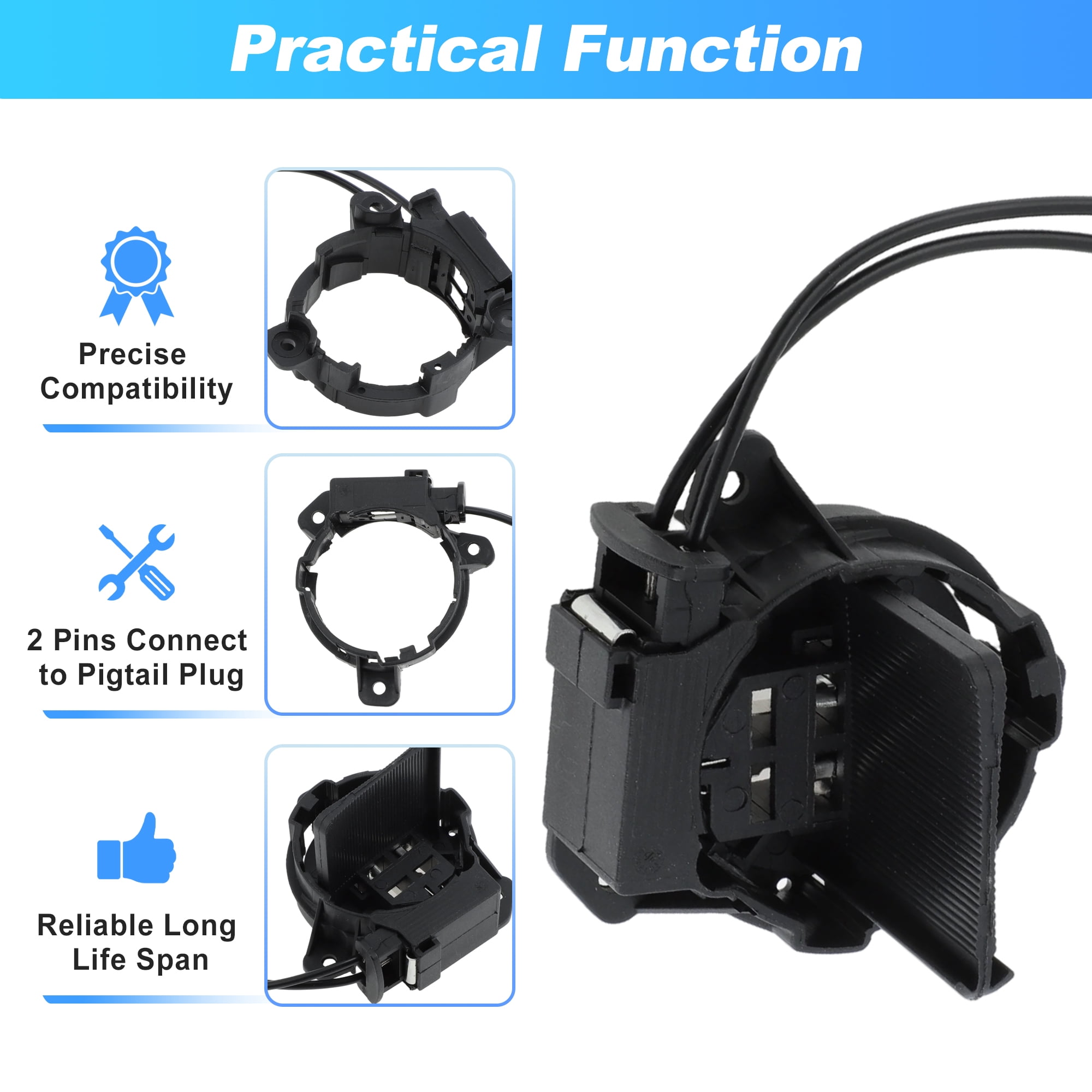 Unique Bargains H7 Headlight Bulb Socket Adapter Wiring Kit for Volkswagen Golf GTI