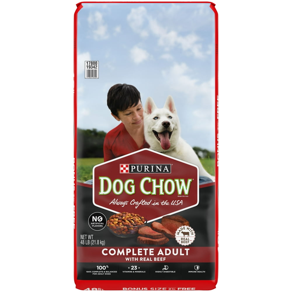 Purina Dog Chow Dry Dog Food, Complete Adult With Real Beef, 48 lb. Bag