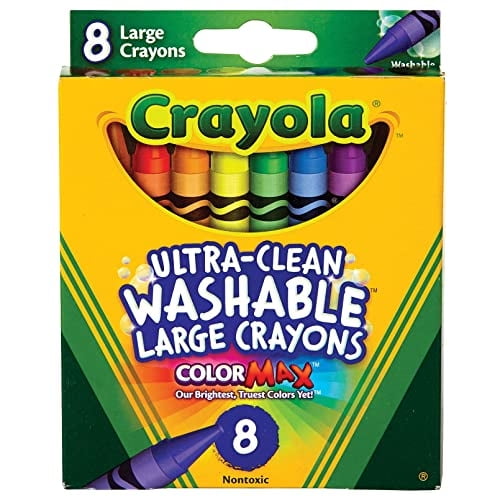 Crayones lavables Crayola, tamaño grande, 8 unidades, ultralimpios, para niños
