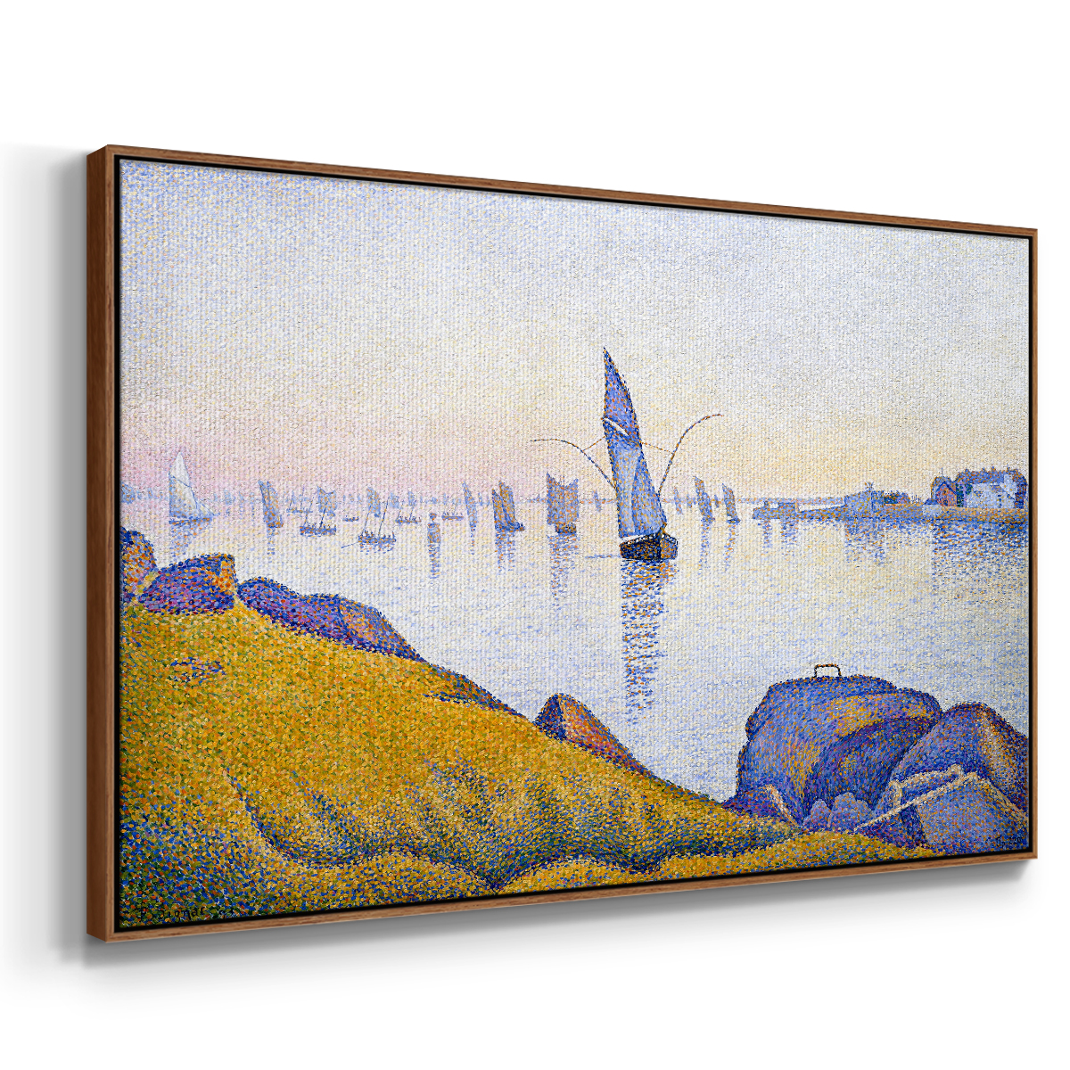 Vintage Landscape-XXXIII By Wexford Home Framed in Walnut Wood Gallery Wrapped Canvas 25 in. x 37 in.