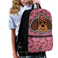 thumbnail image 3 of Yuyamidu Cartoon Dachshund Backpack for Girls 6-8, 1st-3rd Grade, 5-Piece Set with Lunch Box, Pencil Case, Water Bottle Pouch & Keychain, Kawaii Bookbag for Kids Lightweight Sturdy Daypack, 3 of 7