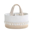 thumbnail image 1 of Birdeem Woven Storage Basket, Cotton Rope Toy Organizer and Diaper Caddy with Partition, Portable Handheld Decor, 1 of 7