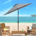 thumbnail image 2 of Safavieh Collection Extérieure Iris Fashion Line Parasol à Inclinaison Automatique, 9 Pieds, Gris/blanc, 2 of 4