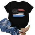 thumbnail image 4 of ORT Women's 4th of July Independence Day T-Shirt Summer USA Star Stripes Graphic Tee Tops(Z2-Black,XXL), 4 of 5