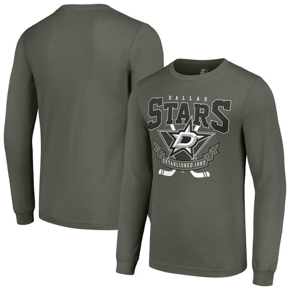 Men's Starter Olive Dallas Stars Team Logo Graphic Long Sleeve T-Shirt