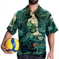 thumbnail image 4 of Mermaid Men's Poplin Casual Printed Button Down Short Sleeve Summer Beach Shirts Unisex, 4 of 6