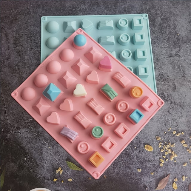 Moldes de silicona con forma de corazón para gomitas, chocolate, gelatina, pequeñas golosinas caseras para perros, moldes de silicona para dulces, moldes para derretir cera (2 piezas) con cu