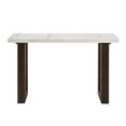 thumbnail image 2 of ACME Edwyn Marble and Wood Rectangular Sofa Table in White and Brown, 2 of 5