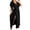 Black, variant on Women's Surplice Flutter Sleeve Maxi Dress with Tied Stretch Bodice and Flowing Skirt 95% Polyester 5% Spandex