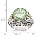 thumbnail image 3 of Auriga Fine Jewelry 925 Sterling Silver and Gold Green Quartz Ring Size 8 for Women, 3 of 6