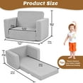 thumbnail image 3 of XJD Fold-Out Toddler Chairs for Kids, 2-in-1 Toddler Soft Sherpa Baby Couch Fold Out, Convertible Sofa to Lounger for Girls and Boys, Gray, 3 of 8
