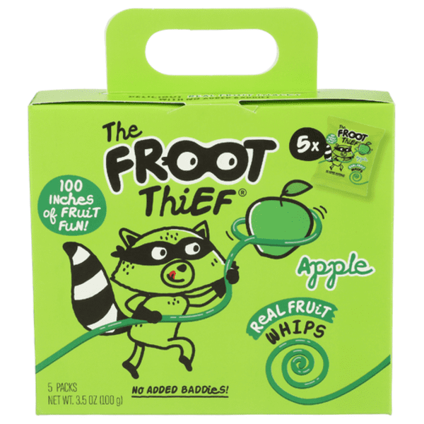 1x The Froot Thief Apple Fruit Whips 5 Pack with pan