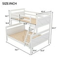 thumbnail image 5 of Euroco Modern Solid Wood Twin over Full Kids Bunk Bed Frame with Ladder, White, 5 of 9
