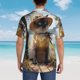 thumbnail image 4 of Balery Cat In Sun Hat Camisas hawaianas de manga corta para hombre, camisas playeras de corte holgado, camisas de vacaciones con botones,XX-Large, 4 of 7