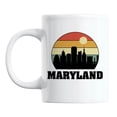 thumbnail image 1 of Retro Maryland State Skyline White Ceramic Coffee & Tea Mug Cup (11oz), 1 of 3