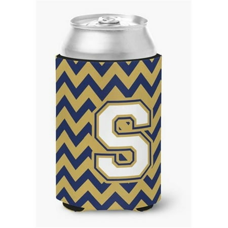 

Letter S Chevron Navy Blue & Gold Can or Bottle Hugger