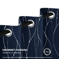 thumbnail image 3 of Deconovo Silver Printed Blackout Curtains - 2 Panels, Wave Dots Pattern, Grommet Top, 52"x63", Thermal Insulated Drapes for Bedroom & Living Room, Navy Blue, 3 of 10