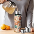 thumbnail image 4 of 20 Oz Fall Pumpkins and Leaves Pattern Coffee Tumbler Double Wall Insulated Stainless Steel Water Bottle | Metal Reusable Thermoses Flask with Cup Cap | Leak & Sweat Proof with Anti-Dust Lid, 4 of 7