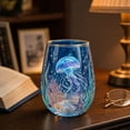 thumbnail image 4 of Sea Jellyfish Stemless Wine Glass, 17oz Coastal Drinkware - Hand-Blown Glass Tumbler, Unique Sea Beach Themed Gift - Birthday & Housewarming Decor (1PC), 4 of 8