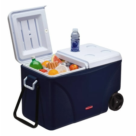 Rubbermaid 75 qt 5-Day Wheeled Ice Chest, Blue