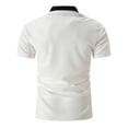 thumbnail image 4 of Yaoyar Mens Short Sleeves Zipper Shirts Casual Loose Tshirts Stand Collar V Neck Tops Polo Plain Cotton Tees with Pocket, 4 of 6