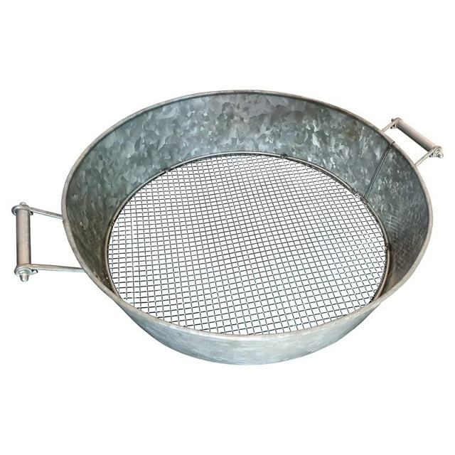 Benjara 19" Tour Moderne en Acier Galvanisé Tamis à Compost en Argent Antique
