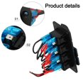thumbnail image 2 of Rocker Switch Panel,12V-24VDC, Blue Switches, Aluminum Panel, ON/Off, Waterproof, 2 of 8