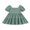 Green, variant on Bagilaanoe Little Girl Summer Dress Solid Color Short Puff Sleeve V Neck  A-line Dresses 3T 4T 5T 6T 7T Kids Casual Sundress