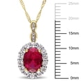 thumbnail image 2 of Everly Women's Created Ruby White Topaz and Diamond Accent Yellow Gold Vintage Pendant with Chain, 2 of 9