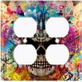 thumbnail image 3 of Metal Light Switch Plate Outlet Cover Colorful Graffiti Flower Tree Skull SKL004, 3 of 13