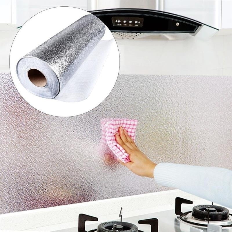 Kinds Kitchen Aluminum Foil Oil Proof Sticker Self-adhesive Waterproof Wallpaper 