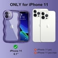thumbnail image 2 of Compatible with iPhone 11 Case, Cute Curly Wave Frame Shape with Plating Edge, Camera Lens Cover & Soft TPU Silicone Heavy Duty Shockproof Protection Clear Phone case for iPhone 11, Purple, 2 of 15