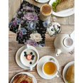 thumbnail image 4 of Country Flowers Kitchen Dish Towels for Drying Dishes Set of 2, Botanical Purple Blue Floral Black Waffle Weave Microfiber Hand Tea Bathroom Towels Quick Dry & Absorbent Towel 15.7x23.6, 4 of 7