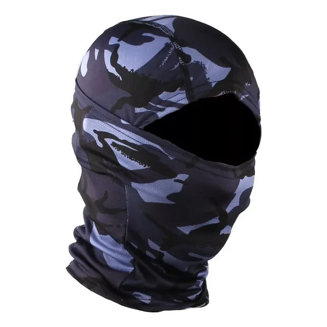 Evd-x Balaclava Premium Pasamontañas Bandana Militar Táctico Color Camo Negro Y Azul Diseño De La Tela Liso Talla Unitalla Adulto