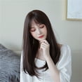 thumbnail image 2 of UTOURS Human Hair Wigs For Women Black Color Natural Lace Hair Female Natural Short Hair, Round Face, Long Straight Hair, Ful, 2 of 5
