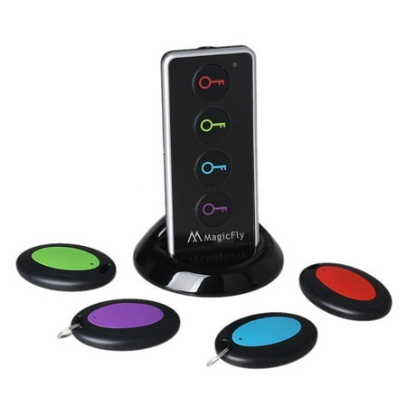 Magicfly Wireless RF Item Locator Key Finder with Base Support and LED Flashlight, 1 RF Transmitter and 4