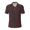 thumbnail image 2 of Daiia Red Ladybugs On Dark Background Pattern Men’s Polo Shirts,Solid Deck Shirt,Classic Fit, Breathable Cotton Polo for Casual and Sport Wear-X-Large, 2 of 9