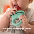 thumbnail image 2 of Frida Baby - Push Pop Feeder, Baby Fruit Food Feeders, Safely Introduce New Foods, Easter Basket Stuffer for Babies, Fresh + Frozen, Silicone, BPA Free, Dishwasher Safe - Teal, 2 of 6