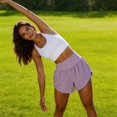 thumbnail image 2 of High Rise Women Exercise Shorts Double Layer Athletic Running Shorts with Inner Short for Gym Practice and Warm Weather, 2 of 10