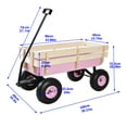thumbnail image 2 of DUOSONG Outdoor Wagon All Terrain Pulling W/Wood Railing Air Tires Garden Cart Pink Steel Garden & Outdoor Garden Supplies Garden Carts, 2 of 18