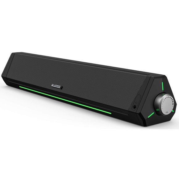 Computer Speakers, Bluetooth Soundbar, HiFi Stereo, 3.5mm Aux-in Connection, USB Powered Speakers for Desktop Monitor, PC, Laptop, Tablets