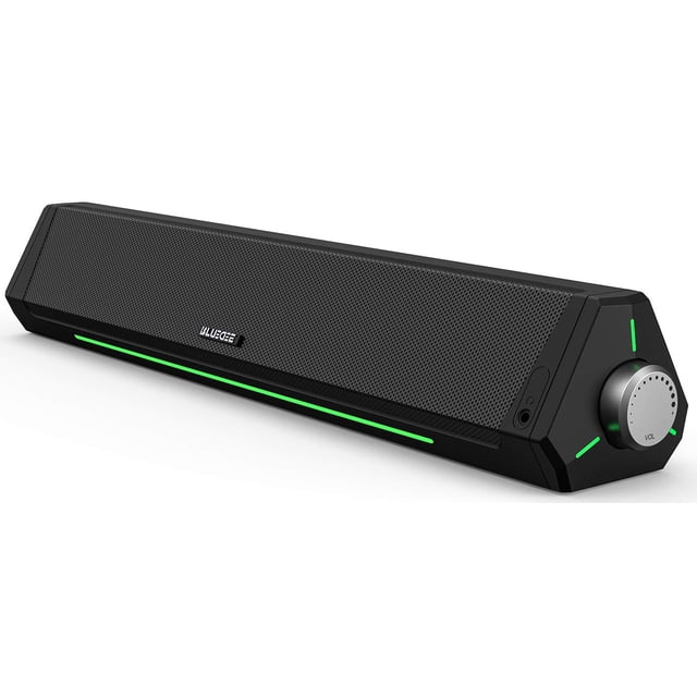 BLUEDEE Computer Speakers for Desktop PC, Computer Sound bar, HiFi Stereo Speakers for Computer Desktop, Bluetooth 5.0 and 3.5mm Aux-in PC Soundbar,