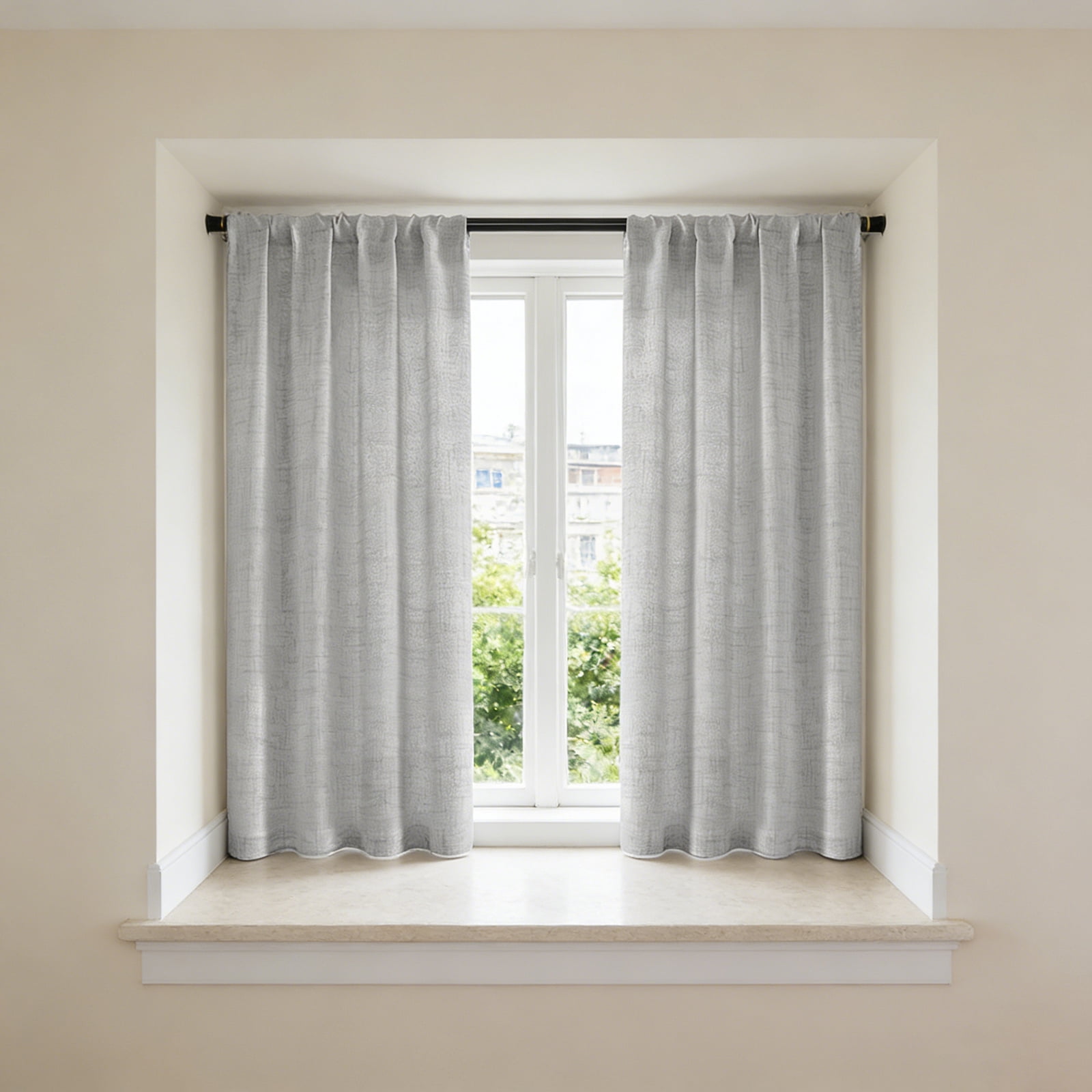 2 Panels Linen Curtains Set for Living Room Bedroom, Light Filtering Textured Soft Window Curtain, Airy Soft Rod Pocket Elegant Drapes