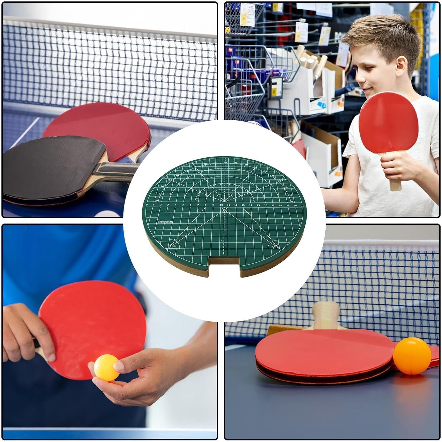 Generic Table Tennis Paddle Cutter, Workbench Rubber Cutter for Rackets