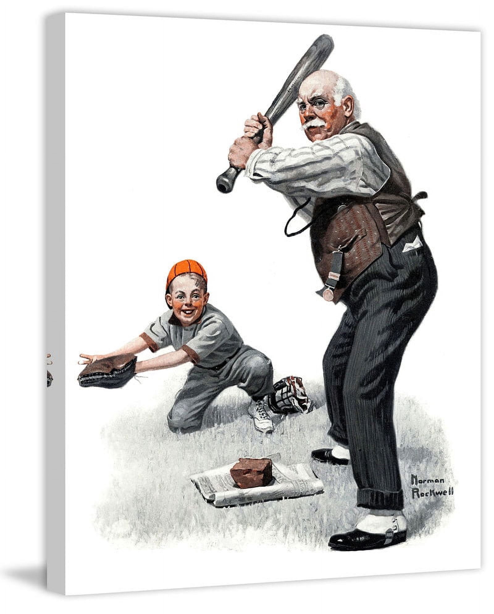 Marmont Hill "Gramps at the Plate" by Norman Rockwell Painting Print on Canvas