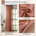 thumbnail image 4 of Terracotta Sheer Curtains for Living Room Patio Door, Elegant Cotton Linen Textured Light Filtering Privacy Sheer Drapes Natural Farmhouse Voile Curtains Rod Pocket, W52 x L108 in, 2 Panels, 4 of 15