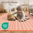 thumbnail image 4 of ODIKA Bedside Checkered Block Retro Hopscotch Storybook Grid Motif Stain Resistant Low Profile for Dorm Room, Small Living Apartment, 4 of 7