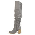 thumbnail image 3 of Journee Womens Kaison Wide Width Wide Calf Stacked Heel Over The Knee Boots, 3 of 10