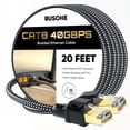 thumbnail image 1 of Cable Ethernet BUSOHE Cat 8, 20 pies, 40 Gbps, 2000 Mhz, RJ45, dorado, 1 of 7
