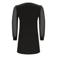 thumbnail image 6 of Cavosen Casual Dresses for Women Crew Neck Mesh Polka Dots Evening Gowns Knee Length Cocktail Elegant Dress, 6 of 7